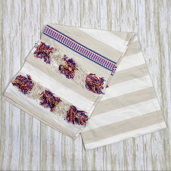 Anthropologie Fringed Cortes Rectangular Table Runner - Picture 1 of 7